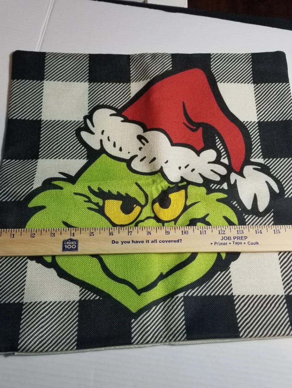 GRINCH FACE DECORATIVE PILLOW COVER